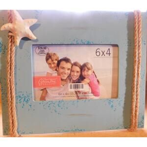 Picture Frame Coastal Distressed Turquoise Blue